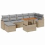 Conjunto de sofá de jardín con cojín 8 pcs beige y gris claro en Sofás de exterior | Comprar online en Foru.es