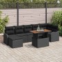 Conjunto de sofá de jardín con cojín 8 pcs Negro en Sofás de exterior | Comprar online en Foru.es