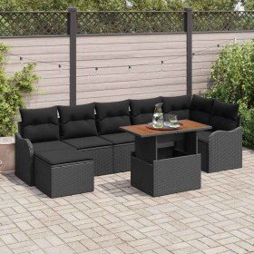 Conjunto de sofá de jardín con cojín 8 pcs Negro en Sofás de exterior | Comprar online en Foru.es
