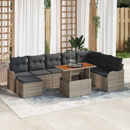 Conjunto de sofá de jardín con cojín 9 pcs Gris en Sofás de exterior | Comprar online en Foru.es