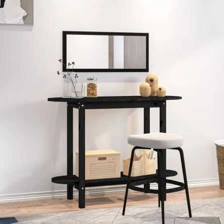 Solid black pine wood console table 110x40x80 cm by vidaXL, Coffee table - Ref: Foro24-822301, Price: 70,98 €, Discount: %