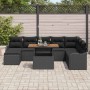 Conjunto de sofá de jardín con cojín 9 pcs Negro en Sofás de exterior | Comprar online en Foru.es