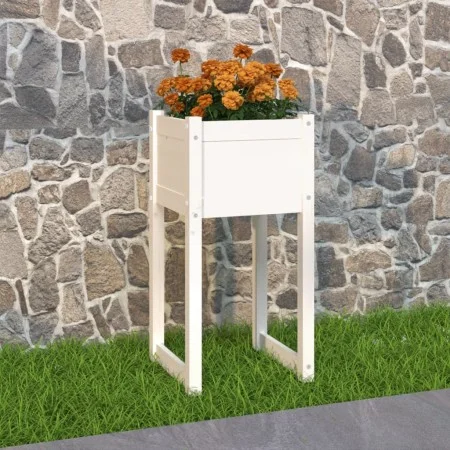 Jardinera madera maciza de pino blanco 40x40x81 cm de vidaXL, Maceteros y jardineras - Ref: Foro24-822124, Precio: 45,23 €, D...