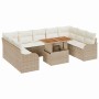 Conjunto de sofá de jardín con cojín 10 pcs beige y crema en Sofás de exterior | Comprar online en Foru.es