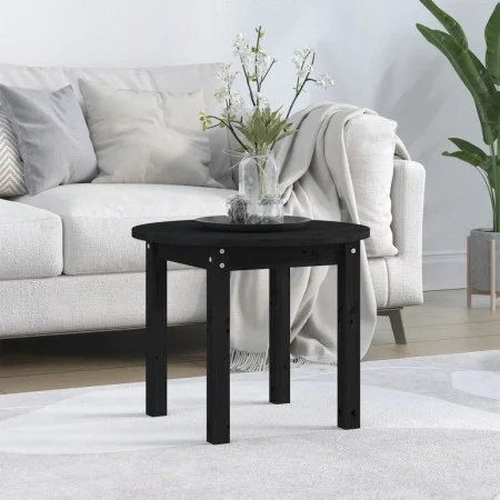 Mesa de centro de madera maciza de pino negro Ø 55x45 cm de vidaXL, Mesas de centro - Ref: Foro24-822331, Precio: 39,59 €, De...