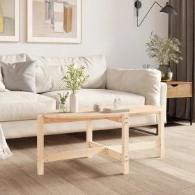 Mesa de centro de madera maciza de pino 118x63x45 cm de vidaXL, Mesas de centro - Ref: Foro24-822317, Precio: 54,84 €, Descue...