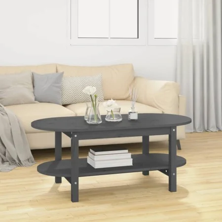 Couchtisch aus massivem grauem Kiefernholz, 110 x 55 x 45 cm von vidaXL, Couchtisch - Ref: Foro24-822289, Preis: 96,03 €, Rab...