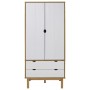 Armario OTTA madera maciza pino marrón y blanco 76,5x53x172 cm de vidaXL, Armarios roperos - Ref: Foro24-348590, Precio: 267,...