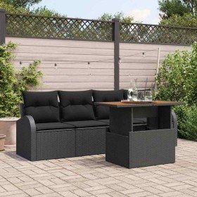 Conjunto de sofá de jardín con cojín Manual 5 pcs Negro en Sofás de exterior | Comprar online en Foru.es