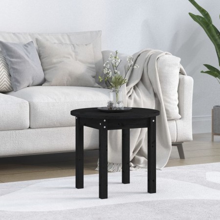 Mesa de centro madera maciza de pino negro Ø 45x40 cm de vidaXL, Mesas de centro - Ref: Foro24-822336, Precio: 32,11 €, Descu...