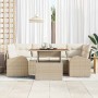Conjunto de sofá de jardín con cojín 7 pcs beige y crema en Sofás de exterior | Comprar online en Foru.es