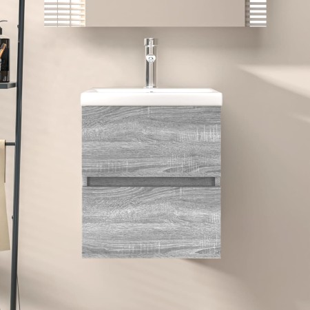 Mueble de lavabo madera de ingeniería gris Sonoma 41x38,5x45 cm de vidaXL, Muebles de baño - Ref: Foro24-815646, Precio: 46,2...