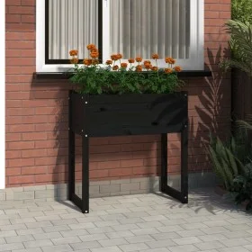 Jardinera madera maciza de pino negro 78x40x81 cm de vidaXL, Maceteros y jardineras - Ref: Foro24-822136, Precio: 80,91 €, De...
