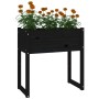 Jardinera madera maciza de pino negro 78x40x81 cm de vidaXL, Maceteros y jardineras - Ref: Foro24-822136, Precio: 80,36 €, De...