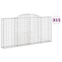 Cestas gaviones 15 uds forma de arco hierro 300x30x140/160 cm de vidaXL, Maceteros y jardineras - Ref: Foro24-3146569, Precio...