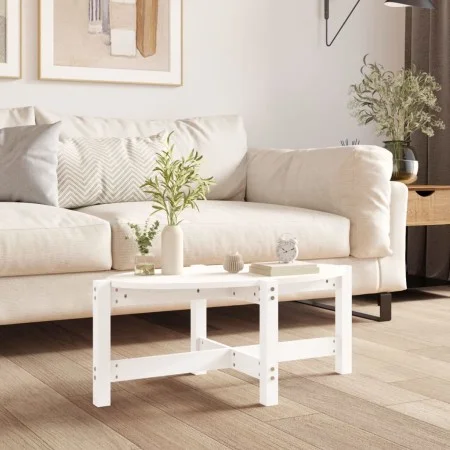 Solid white pine wood coffee table 87x48x35 cm by vidaXL, Coffee table - Ref: Foro24-822323, Price: 38,60 €, Discount: %