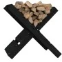 Soporte de leña madera maciza de pino negro 47x39,5x48 cm de vidaXL, Accesorios para bolsas y soportes de leña - Ref: Foro24-...