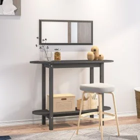 Mesa consola de madera maciza de pino gris 110x40x80 cm de vidaXL, Mesas de centro - Ref: Foro24-822299, Precio: 57,41 €, Des...