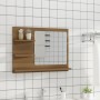 Espejo de baño madera contrachapada marrón roble 60x10,5x45 cm de vidaXL, Tocadores de baño - Ref: Foro24-815662, Precio: 31,...