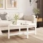 Mesa de centro de madera maciza de pino blanco 118x63x45 cm de vidaXL, Mesas de centro - Ref: Foro24-822318, Precio: 54,63 €,...