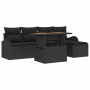 Conjunto de sofá de jardín con cojín 6 pcs Negro en Sofás de exterior | Comprar online en Foru.es