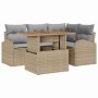 Conjunto de sofá de jardín con cojín 5 pcs beige y gris claro en Sofás de exterior | Comprar online en Foru.es