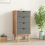 Cajonera OTTA madera maciza de pino marrón y gris 45x39x90 cm de vidaXL, Cajoneras - Ref: Foro24-348580, Precio: 96,09 €, Des...