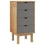 Cajonera OTTA madera maciza de pino marrón y gris 45x39x90 cm de vidaXL, Cajoneras - Ref: Foro24-348580, Precio: 96,09 €, Des...