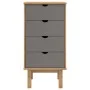 Cajonera OTTA madera maciza de pino marrón y gris 45x39x90 cm de vidaXL, Cajoneras - Ref: Foro24-348580, Precio: 96,09 €, Des...