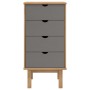 Cajonera OTTA madera maciza de pino marrón y gris 45x39x90 cm de vidaXL, Cajoneras - Ref: Foro24-348580, Precio: 97,60 €, Des...