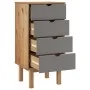 Cajonera OTTA madera maciza de pino marrón y gris 45x39x90 cm de vidaXL, Cajoneras - Ref: Foro24-348580, Precio: 96,09 €, Des...