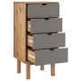 Cajonera OTTA madera maciza de pino marrón y gris 45x39x90 cm de vidaXL, Cajoneras - Ref: Foro24-348580, Precio: 97,60 €, Des...