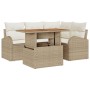 Conjunto de sofá de jardín con cojín 5 pcs beige y crema en Sofás de exterior | Comprar online en Foru.es