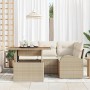 Conjunto de sofá de jardín con cojín 5 pcs beige y crema en Sofás de exterior | Comprar online en Foru.es
