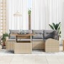 Conjunto de sofá de jardín con cojín 6 pcs beige y gris claro en Sofás de exterior | Comprar online en Foru.es