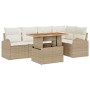 Conjunto de sofá de jardín con cojín 6 pcs beige y crema en Sofás de exterior | Comprar online en Foru.es