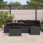 Conjunto de sofá de jardín con cojín Manual 6 pcs Negro en Sofás de exterior | Comprar online en Foru.es