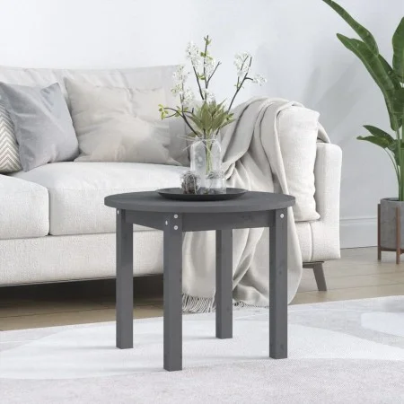 Mesa de centro de madera maciza de pino gris Ø 55x45 cm de vidaXL, Mesas de centro - Ref: Foro24-822329, Precio: 45,73 €, Des...