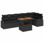 Conjunto de sofá de jardín con cojín 7 pcs Negro en Sofás de exterior | Comprar online en Foru.es