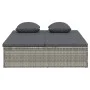 Tumbona doble convertible y cojines ratán sintético gris oscuro de vidaXL, Camas para exteriores - Ref: Foro24-317240, Precio...