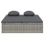 Tumbona doble convertible y cojines ratán sintético gris oscuro de vidaXL, Camas para exteriores - Ref: Foro24-317240, Precio...