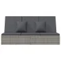 Tumbona doble convertible y cojines ratán sintético gris oscuro de vidaXL, Camas para exteriores - Ref: Foro24-317240, Precio...