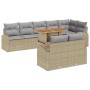 Conjunto de sofá de jardín con cojín 9 pcs beige y gris claro en Sofás de exterior | Comprar online en Foru.es