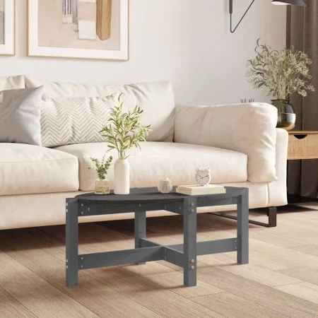 Mesa de centro de madera maciza de pino gris 87x48x35 cm de vidaXL, Mesas de centro - Ref: Foro24-822324, Precio: 36,91 €, De...