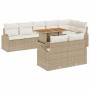 Conjunto de sofá de jardín con cojín Manual 9 pcs beige y crema en Sofás de exterior | Comprar online en Foru.es