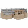 Conjunto de sofá de jardín con cojín 7 pcs beige y gris claro en Sofás de exterior | Comprar online en Foru.es