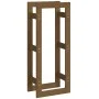 Estante para leña madera maciza de pino marrón miel 41x25x100cm de vidaXL, Accesorios para bolsas y soportes de leña - Ref: F...