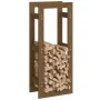 Estante para leña madera maciza de pino marrón miel 41x25x100cm de vidaXL, Accesorios para bolsas y soportes de leña - Ref: F...