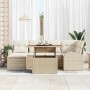 Conjunto de sofá de jardín con cojín 7 pcs beige y crema en Sofás de exterior | Comprar online en Foru.es