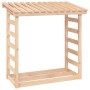 Leñero de madera maciza de pino 108x64,5x110 cm de vidaXL, Accesorios para bolsas y soportes de leña - Ref: Foro24-822437, Pr...